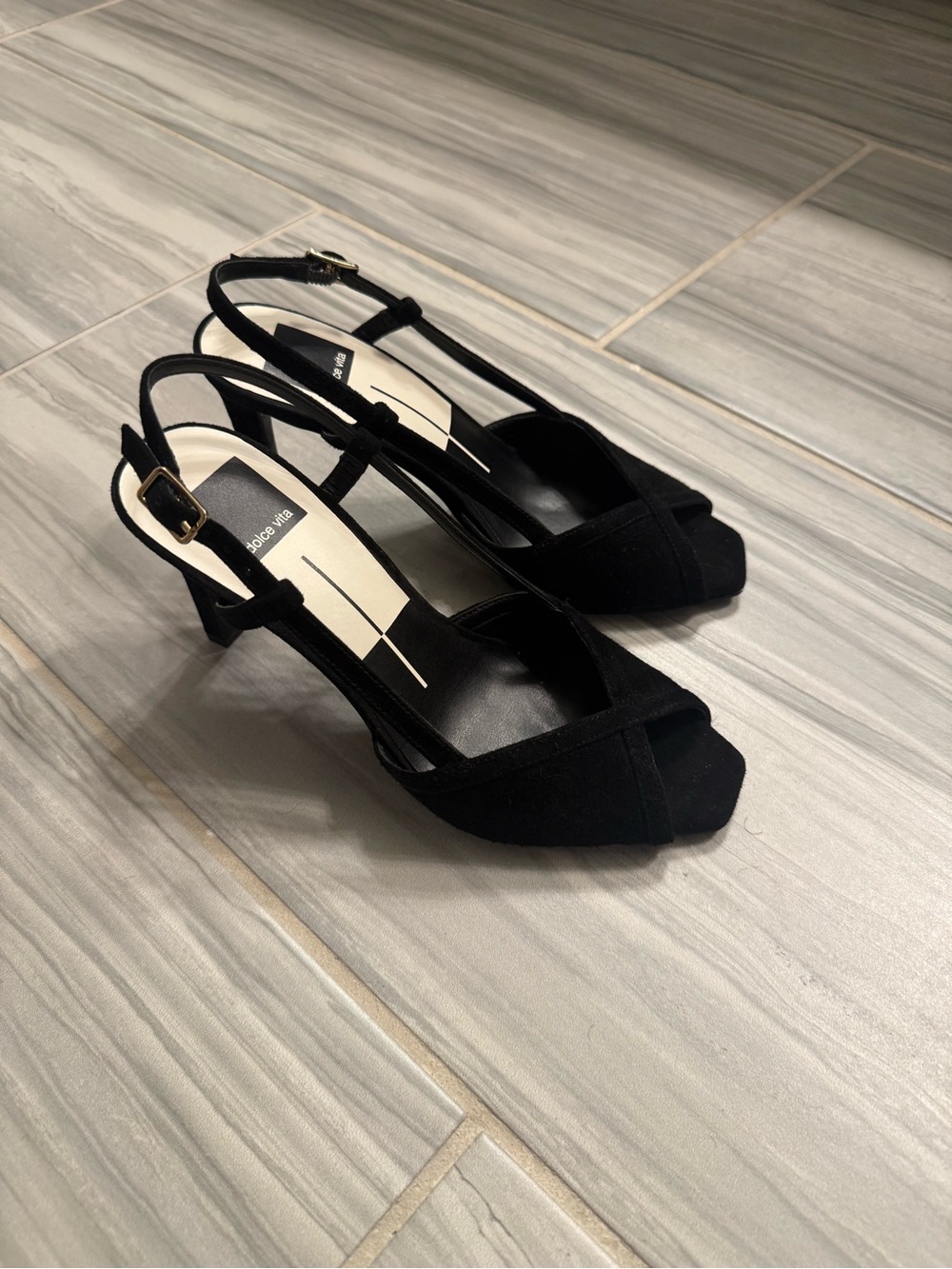 Dolce vita black suede heels